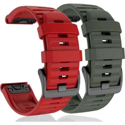26 22MM Watchband Strap for Garmin Fenix 5 5X 3 3 HR Fenix 6X 6 6S S60 MK1 Watch Quick Release Silicone Easyfit Wrist Band Strap
