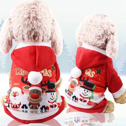 Christmas Dog Clothes Cute Pattern Coat Small Dog Pet Dogs Tree Winter Christmas Clothes Red Coats Winter Autumn Warm Clothing