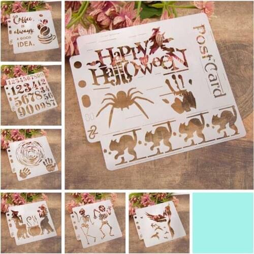 Happy Halloween DIY Layering Embossing Stencil Template Painting Scrapbooking