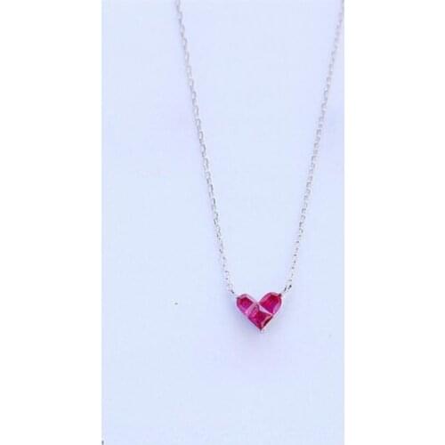 Season Gate 925 Sterling Silver Clavicle Chain Mini Red Heart Simple Fashion Necklace for women SN028