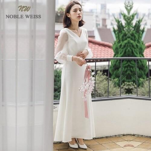 Wedding Dresses V-neck Ankle-Length Wedding Dresses Vestido De Noiva Beach Wedding Dress