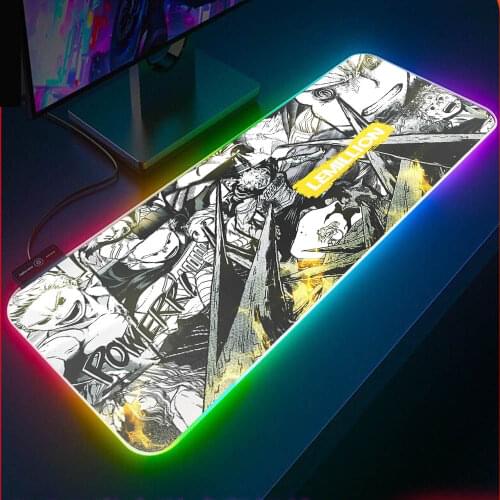 XGZ Anime My Hero Academy Mouse Pad Large Gaming Expansion MousePad RGB Computer Pad LED 90x40/80x30cm Best Gaming Keyboard Pad