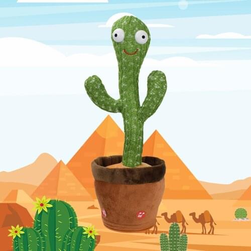 Funny Singing Cactus Toy Dancing Charging Cactus Singing Twisting Electric Shake 120 Songs Plush Toys for Kid Gifts for Children