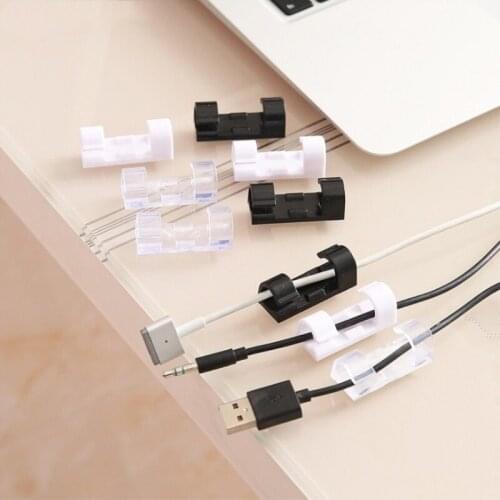 20Pcs Self-adhesive Cable Clips Holder Desk Cable Management Cord Organizer Line Fixed Clamps for Car Office Home Wall PC