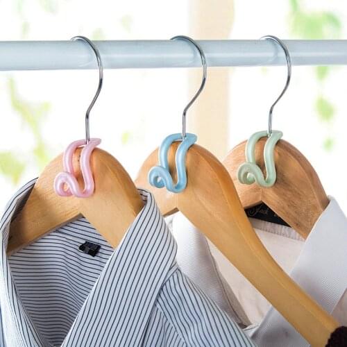 10/5Pcs Clothes Hanger Creative Easy Hook Closet Plastic Save Space Organizer Storage Rack Multifunction DIY Hanger For Clothes