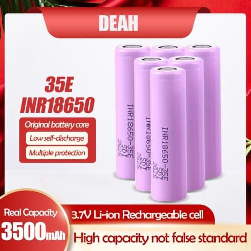 100% Original INR18650 35E 3.7V 18650 3500mAh Lithium Rechargeable Battery 25A Discharge Electrical Tools Flashlight Battery