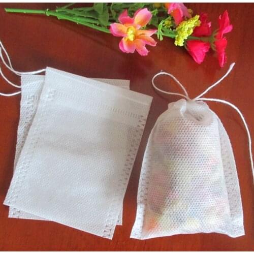 100Pcs/Lot Teabags 5 x 7CM Empty Scented Tea Bags With String Heal Seal Filter Paper for Herb Loose Tea