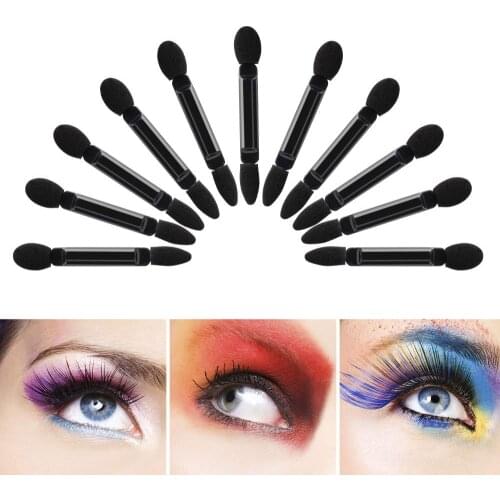 100pcs Disposable Dual Sided Eyeshadow Eyebrow Eyeliner Brush Sponge Tipped Oval Makeup Brush Applicator Make up Tool Beauty