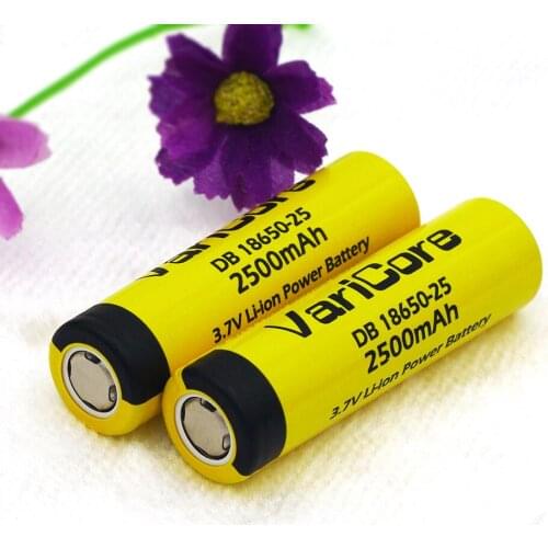 2PCS VariCore DB18650-25 Original 18650 2500mAh Li-Ion Rechargeable Battery 3.7V 20A discharge Strong light flashligh batteries