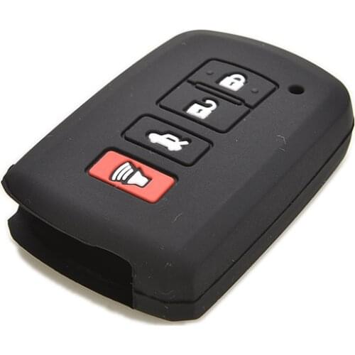 4 Button Remote Smart Key Shell Silicone Case Covers For Toyota Camry RAV4 Avalon Black Color 1PC Car Accessories