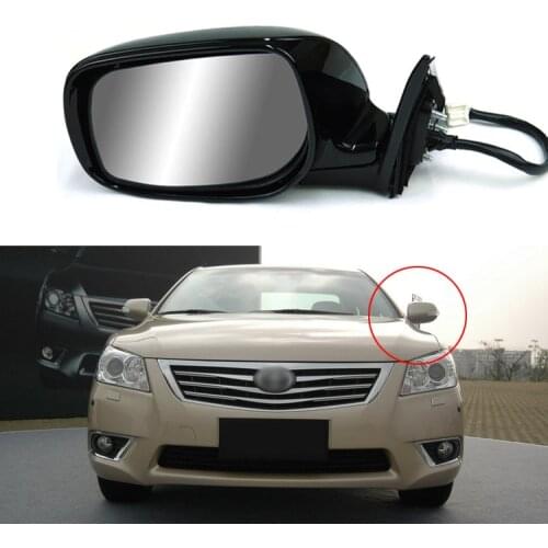 9 Pins Exterior Side Automatic Folding Power Adjustable&Heated Glass LED Turn Signal Mirror For Toyota Camry 2006-2011