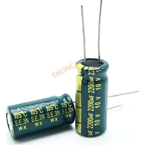 50pcs/lot high frequency low impedance 10v 2200UF aluminum electrolytic capacitor 2200uf 10v PA2 20