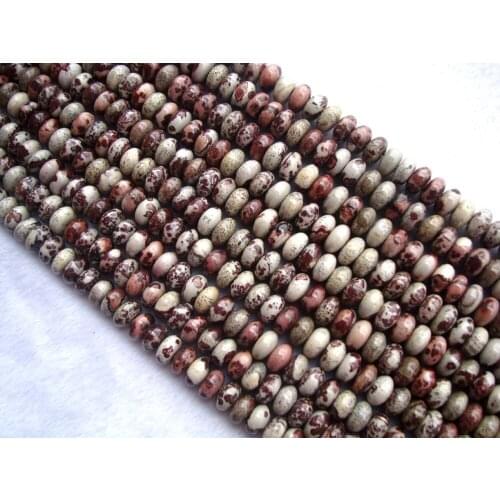 Natural Picture Jasper Rondelle Beads 6*10mm Loose Beads For Jewelry Making DIY Bracelet Necklace Earrings