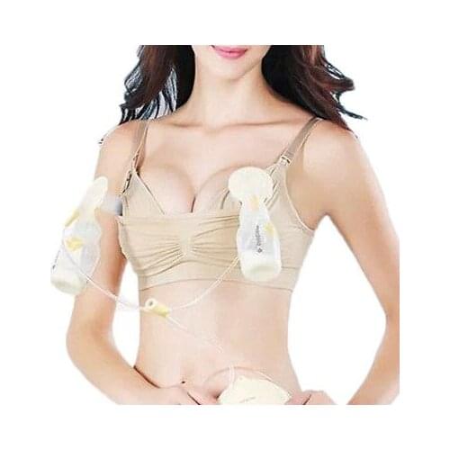 Women Mum Cotton Maternity Feeding Nursing Breastfeeding Bras Bra Handsfree Padded Full