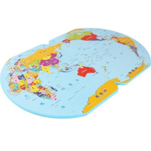 Wooden map of the world planted with the national flag early teaching children Montessin intellectual toys world cognition