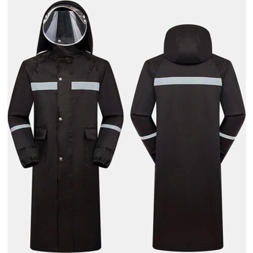 Raincoat rain poncho coat men and women rainwear motorcycle jacket rainproof windproof waterproof one-piece long raincoat
