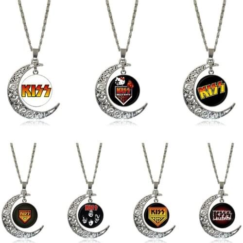 EJ Glaze Rock Band Kiss Fashion Necklace Handmade Moon Shape Choker Necklace Jewelry Multi Designs For Women Kids