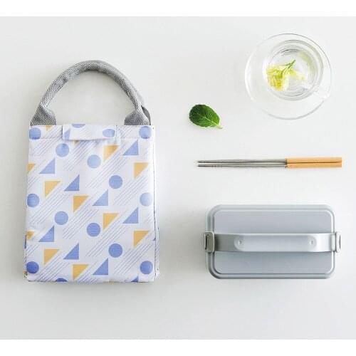 Functional Pattern Cooler Lunch Box Portable Insulated Canvas Lunch Bag Thermal Food Picnic Lunch Bags For Women Kids