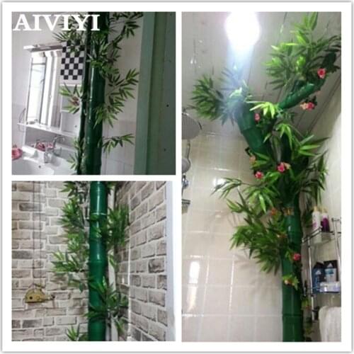 30cm Simulation bamboo tube green heating pipe floor heating pipe sewer pipe home environment beautification decoration