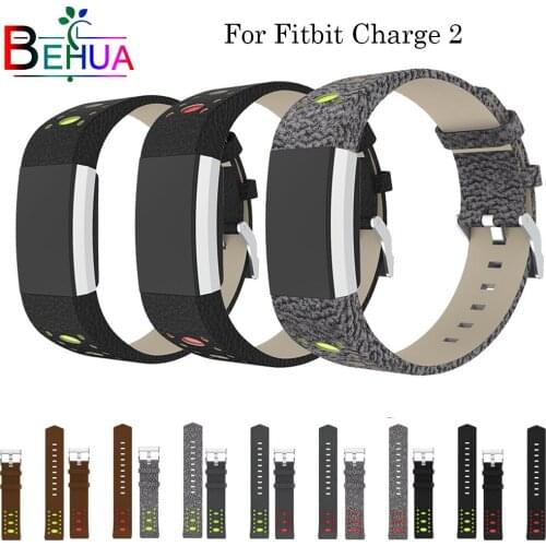 Leather watchband Bracelet For Fitbit Charge 2 Smart watch Wrist band replacement sport fashion straps for Fitbit Charge 2 watch