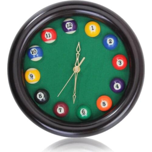 Circular Wood Billiards pool table ball Wall Quartz Clock Hall room decor New