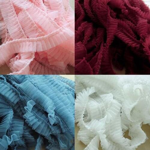 3 Meters Lace Fabric Lace Blue Burgundy Pink Sweet Ruffle Lace Trim DIY Craft Materials Clothing Accessories Lace Embroidery
