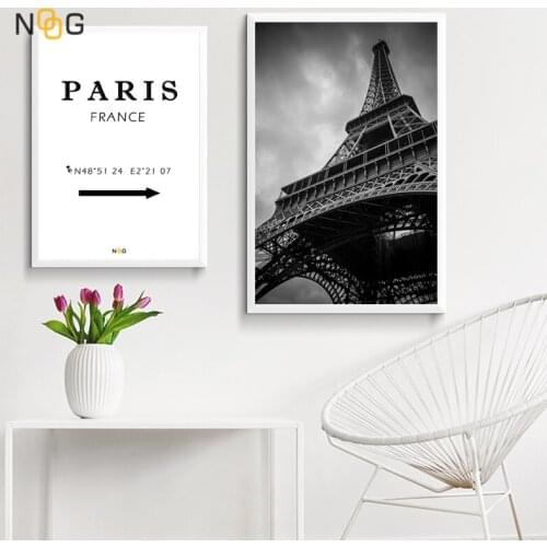NOOG Nordic Lanscape poster Wall Art The Eiffiel Tower Of France Canvas Poster And Canvas Painting For Paris Home Decorative