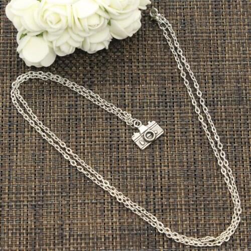 New Fashion Necklace Camera 15x14mm Silver Color Pendants Short Long Women Men Colar Gift Jewelry Choker