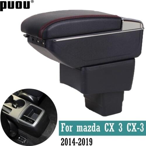 For mazda CX 3 CX-3 2014 - 2019 armrest box Dual layer heighten central Store content box cup holder ashtray accessories