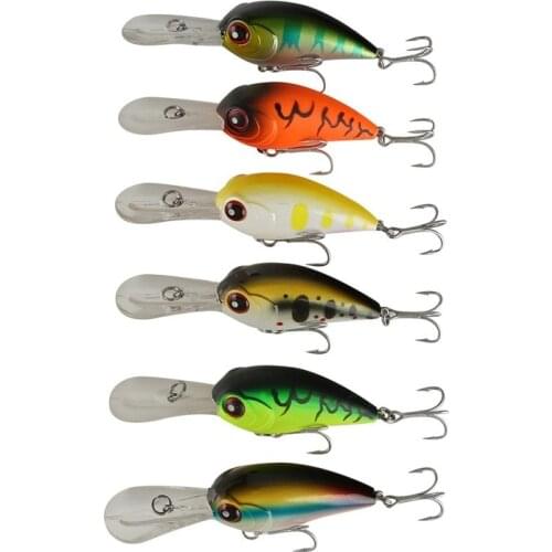 New Luya bait short tongue mino 80mm bionic sea fishing bait 6-color plastic hard bait Artificial Baits with Hooks