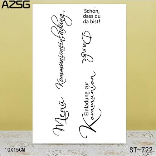AZSG Word Art Clear Stamps/Seals For scrapbooking DIY Card Making/Album Silicone Decoration crafts 10*15cm