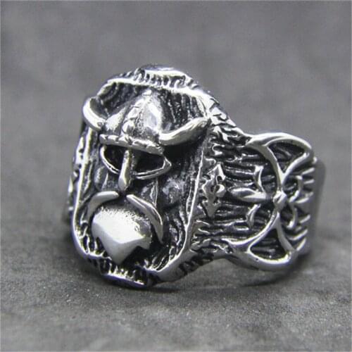 Rany&Roy Dropship Size 7-15 Cool Vikings Ring 316L Stainless Steel Jewelry Band Party Biker Viking Ring