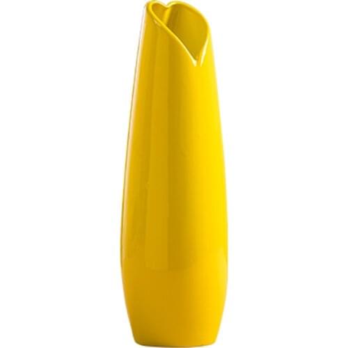 30CM Luxury Europe Yellow Ceramic Vase Home Decor Creative Design Porcelain Decorative Flower Vase For Wedding Decoration