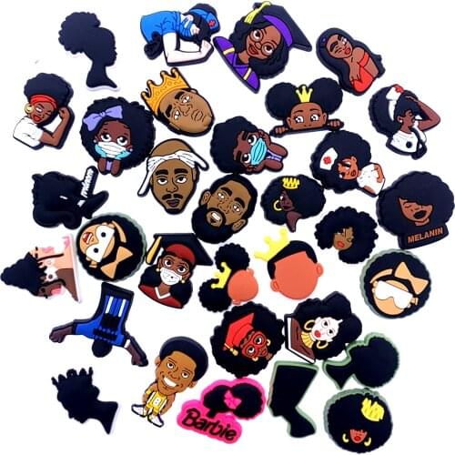 100PCS Wholesale Cartoon Silicone Flat Back Accessories For DIY Phone Case Jewelry Scrapbook Black Lives Matter Embellishments