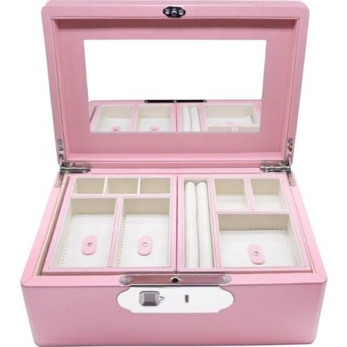 Fingerprint Vegan Leather Jewelry Case Jewellery Organiser Storage