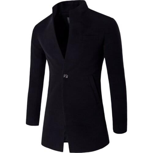 Windbreaker Male Woollen Slim Overcoat Mens Coats Winter Autumn Fashion Business Thick Smart Casual British Style Long Thermal