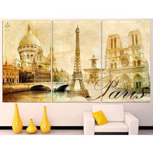 Vintage Paris Print Wall Art Decor Poster Oil Painting Decoration For Home Office