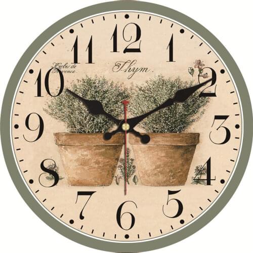 WONZOM Vintage FlowerNon-Ticking Wooden Cardboard Wall Clock for Home Kitchen Office,Silent Sweep Wall Clock for Decorative