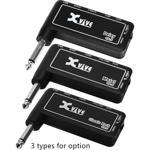Xvive Mini Portable Rechargeable Electric Guitar Plug Headphone Amp Amplifier GA-3 Classic Rock / GA-4 Metal / GA-5 Delay
