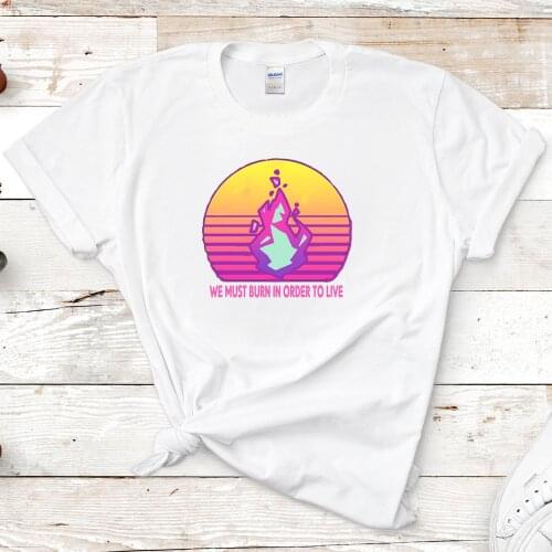 Mad Burnish Flame Print Harajuku Top Women T-shirt Casual Ladies Basic O-collar Short Sleeved Women T-shirt Girl,Drop Ship