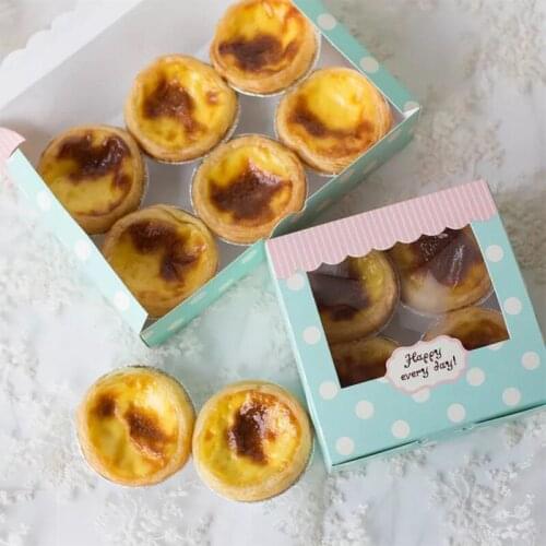 10pcs Kraft box Paper cake pvc window craft Jewelry box, packing cardboard box,blue wedding favors gift cookie box for candy