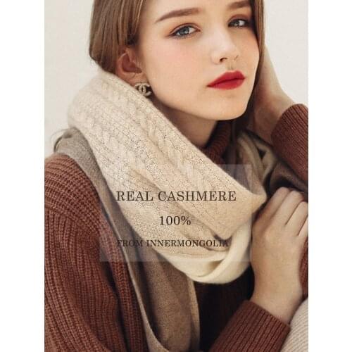 100% Pure Cashmere Scarf Women Knitted Winter Autumn Long Warm Wool Wrap Pashmina Shawl Neck Men Unisex Écharpe Femmes