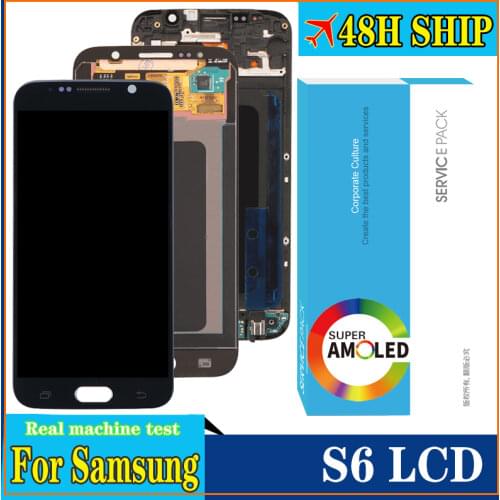 100% Original 5.1'' Super AMOLED LCD Display Touch Screen Digitizer for Samsung Galaxy S6 G920 SM-G920F G920F G920F Repair Parts