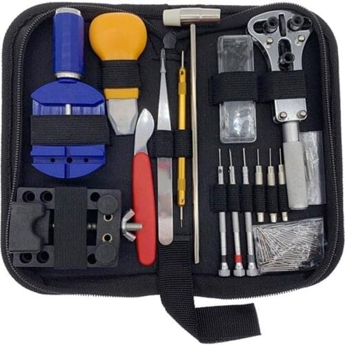 147pcs/set Watch Repair Tool Kit Opener Link Remover Spring Bar Free Hammer with Carry Case