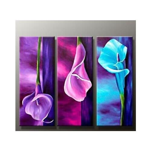 3 Piece Canvas Painting Hand painted Flowers Oil Paintings on Canvas Wall Pictures for Living Rooms