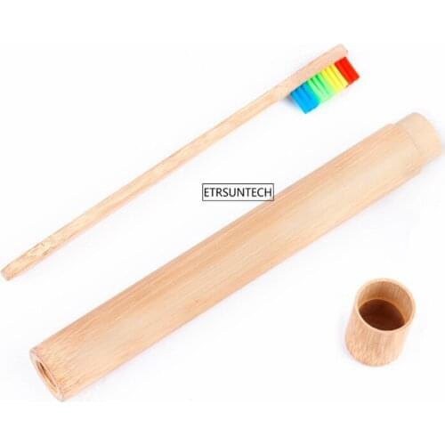 50PCS Portable Bamboo Toothbrush Case Hiking Camping Storage Box Travel Tooth Toothbrush Cover Toothpaste Organizer Toothbrush