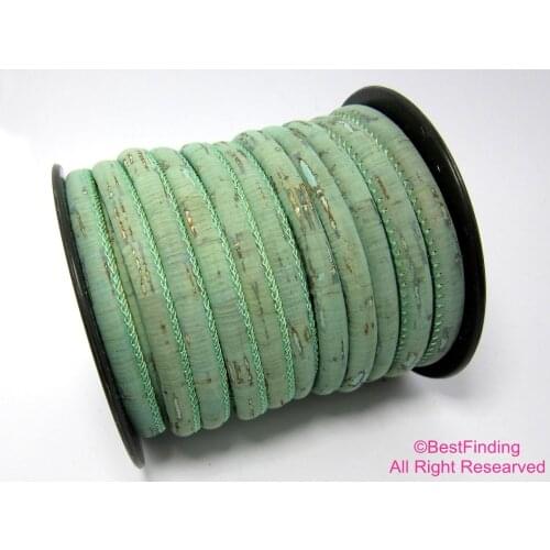 6mm Round Cork Green Portuguese cork strips