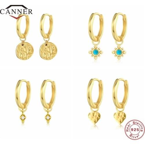 CANNER Luxury 925 Sterling Silver 2021 New Arrivals Hoop Earrings for Women Piercing Huggie Earring Jewelry Pendientes Kolczyki