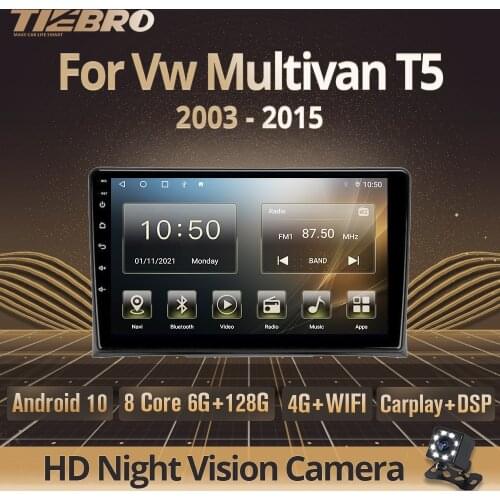 Tiebro 2DIN Android10 Car Radio For Volkswagen Multivan T5 2003-2015 Car GPS Navigation Car Stereo Bluetooth Player Carplay DSP
