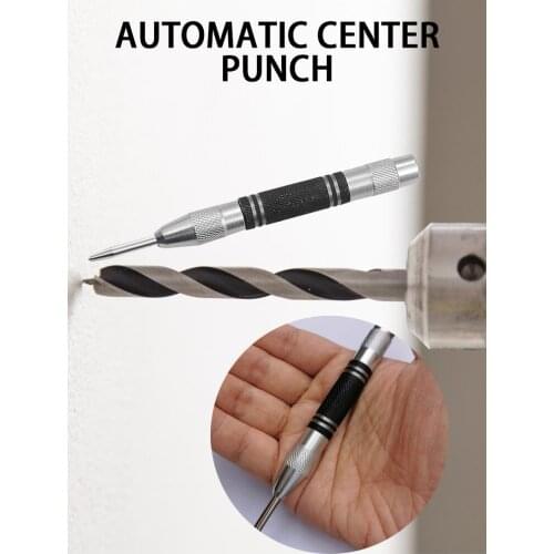 Automatic Center Punching Wood Indentation Woodworking Tool Bit 128mm Punching Needle Universal Adjustable Spring Metal Bit Tool